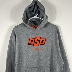 🔥🏈 Vintage OKLAHOMA STATE COWBOYS Embroidered Hoodie Sweatshirt Champion Sz Lg